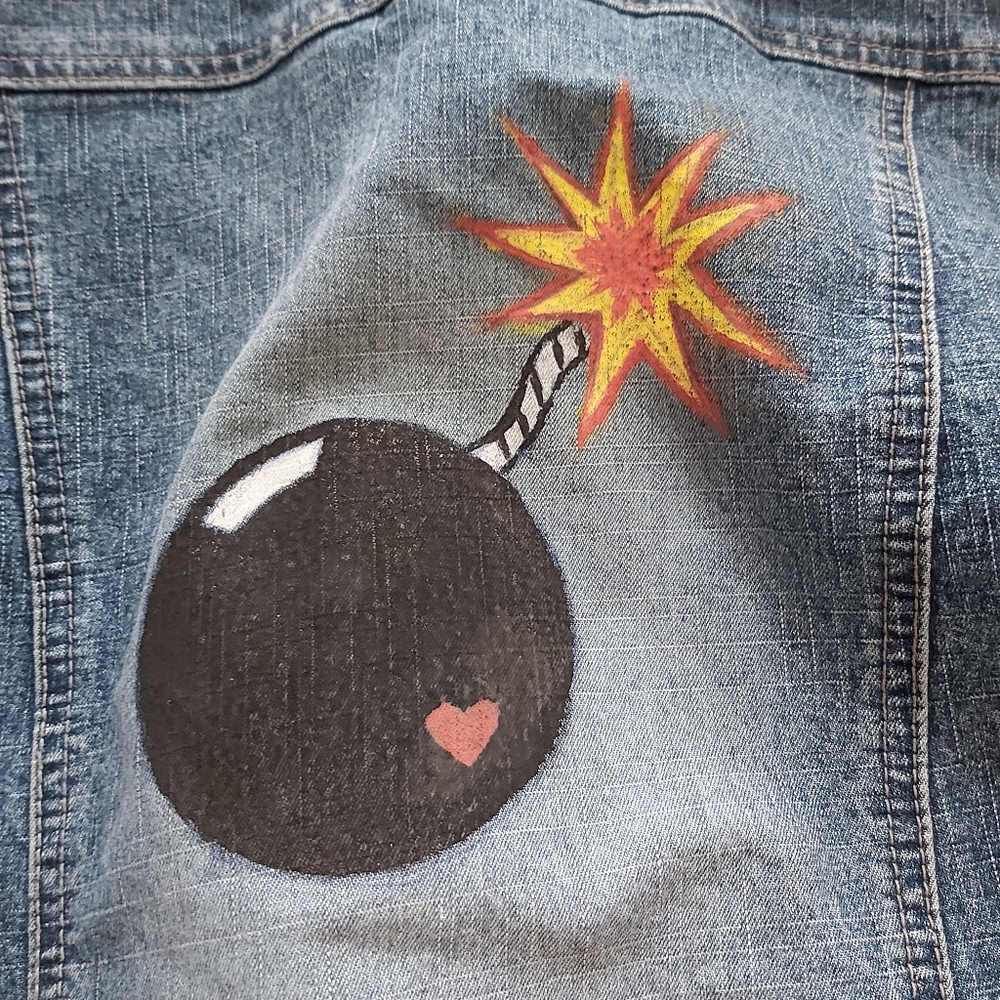 Handpainted Bomb Denim Jacket